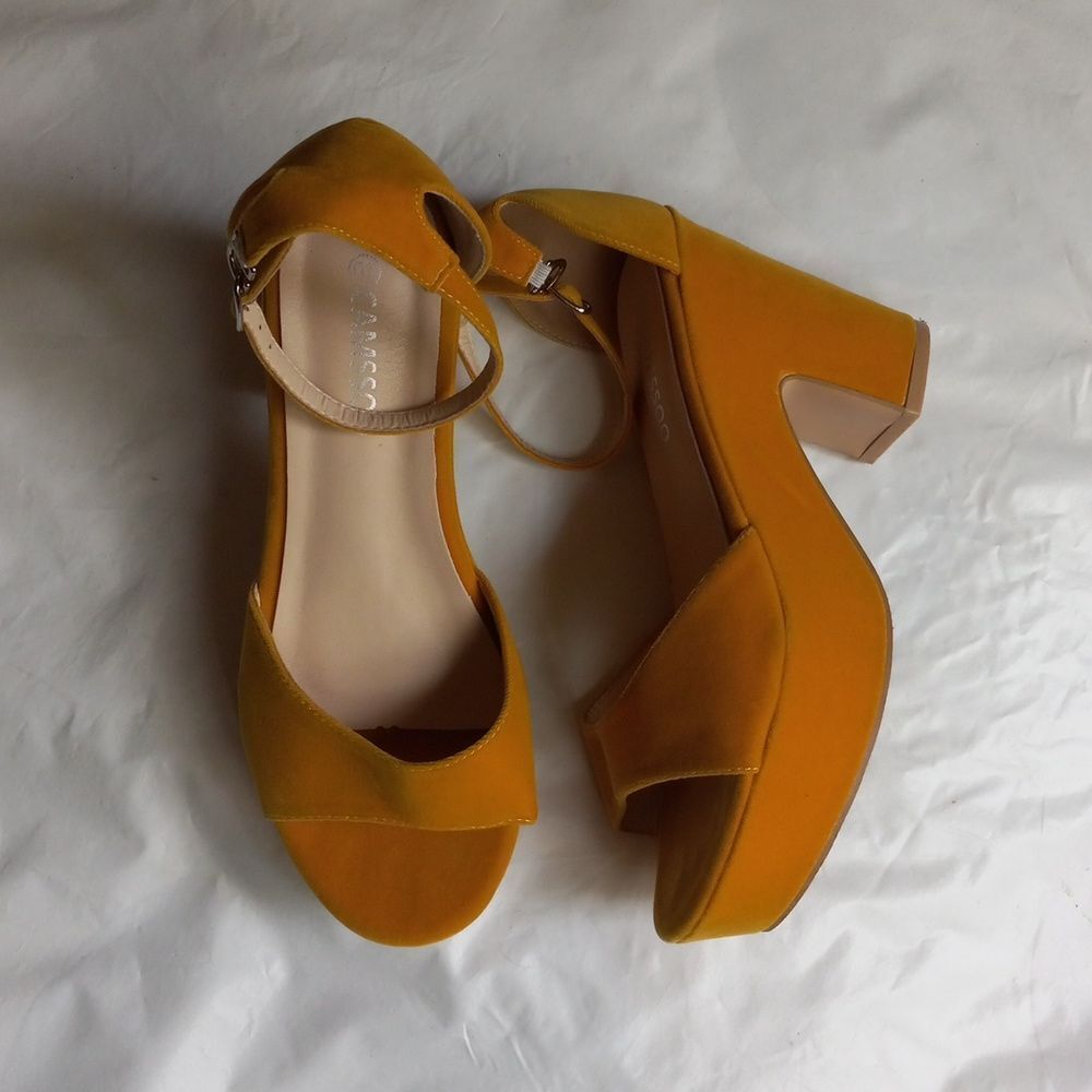 Camssoo Women's Platforms Wedges Sandal Suede Open Toe Ankle Sz 40